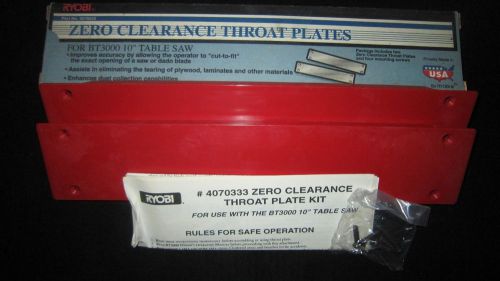 Ryobi Zero Clearance Throat Plates For BT3000 10&#034; Table Saw, Cut To Fit,  Dado