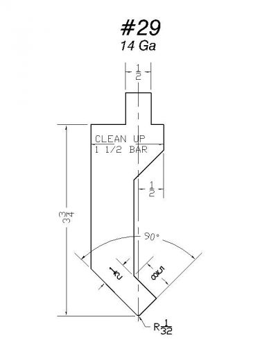 PRESS BRAKE DIE 90 DEGREE 1/2 INCH GOOSENECK FORMING PUNCH #29 37 INCH