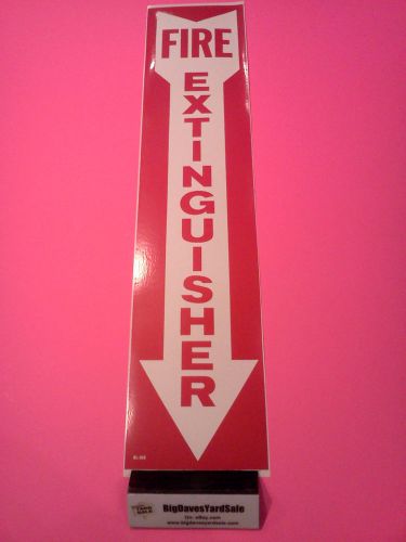 1 - FIRE EXTINGUISHER Arrow 4&#034;x18&#034; Sign, Self Adhesive Vinyl