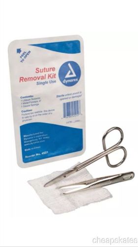 Sterile Suture Removal kit: Scissors Forceps Gauze First Aid 4521 Dynarex