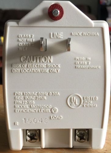 New GE Interlogix Alarm Transformer Simon 3, XT XTi 9VAC 25VA