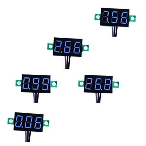 bayite 3 wires 0.36&#034; DC Digital Voltmeter Blue LED Display Panel Volt Meter DC