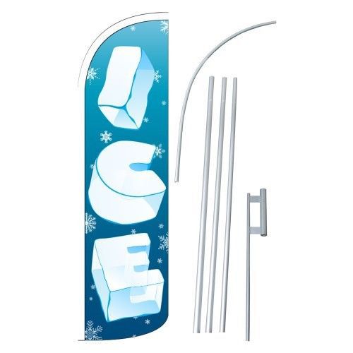 Ice Extra Wide Windless Swooper Flag Jumbo Full Sleeve Banner Kit made USA (one)