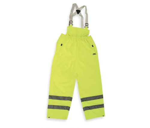 Condor Hi-Vis Rain Bib Overall, Yellow/Green, 3XL, 32&#034; Inseam, |IN3|