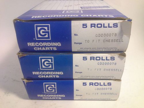 Lot of 15 rolls graphic controls gd20078 recording charts to fit chessell for sale