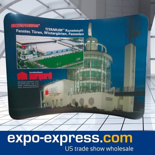 Ez tube 10ft trade show display horizontal curve w/ free fabric print for sale