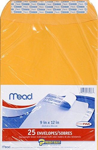 Mead Press-It Seal-It Envelopes, 9 x 12 Inch, Office Pack 50 Count (76086)