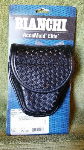 Bianchi 22178 Black Basketweave AccuMold Elite Double Cuff Case Hidden Snaps