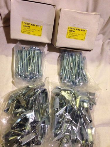 TOGGLE BOLTS 3/16 x 3&#034; ( #10 X 3&#034; ) Zinc Plated Slot Round Head Lot of 100 Sets