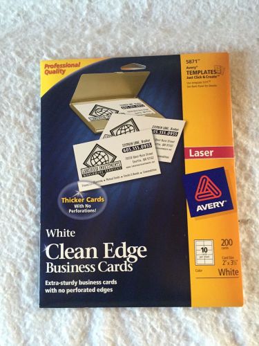 AVERY White Clean Edge Business Cards - Laser - Templates #5871