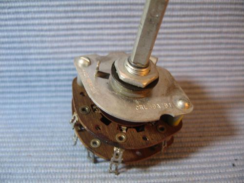 VINTAGE CRL ROTARY SWITCH, #59AT91, 2P6T, 2 DECKS, U.S.-MADE, SELLER REFURBISHED