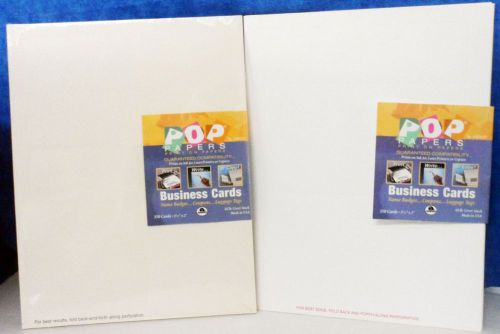 POP PAPERS  BUSINESS CARDS 65 Lb Stock 1 New Pkg (35 pages)+ 16 pages 10/page A6