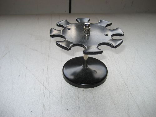 Used vintage metal desk top rubber stamp carousel, holds 7, black, w/warranty for sale