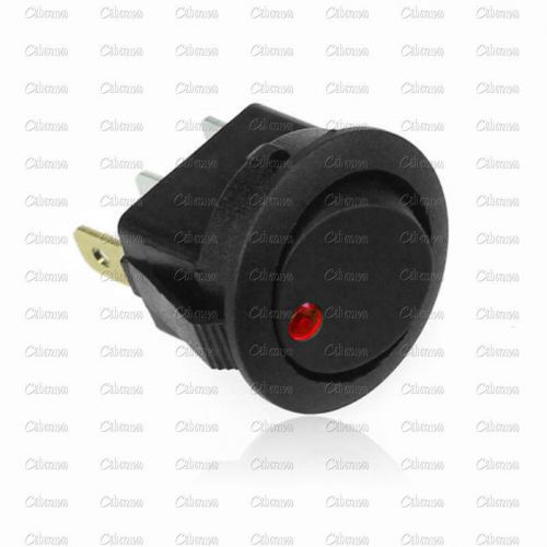 5pcs ac 125v/250v 4 colors car round dot led light rocker toggle switch 3 pins for sale