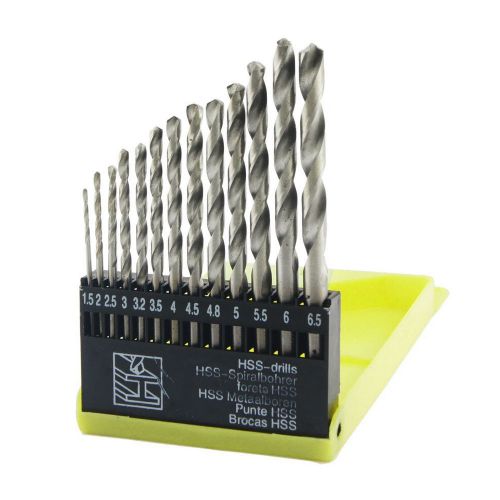 13 in 1 Straight Shank 1mm to 6.5mm Twist Drill Bits Set HP