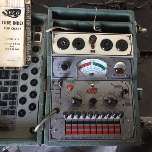 VINTAGE SECO TUBE TESTER MODEL 107 WITH MANUAL