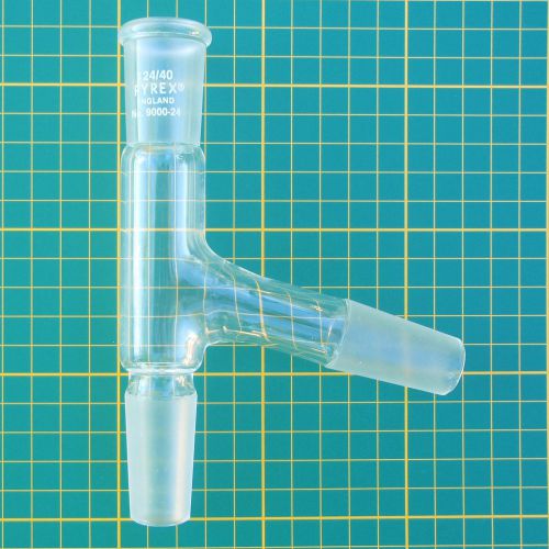 Sidearm adapter 75-degree 24/40, pyrex 9000-24 lab glass, 9/10 for sale