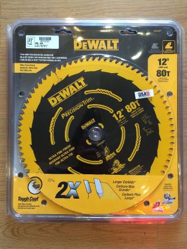 NEW DEWALT DW3232PT Precision Trim 12&#039;&#039; 80 Tooth ATB Crosscutting Saw Blade