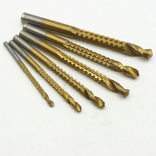 6pcs titanium hss drill &amp; saw bit 3-8mm set for cutting wood metal plastic plate for sale