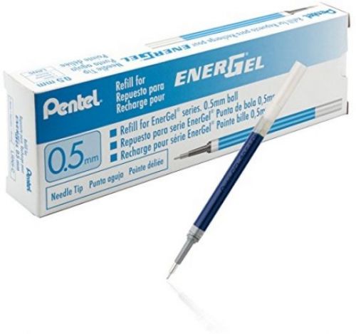 Pentel Refill Ink For EnerGel Liquid Gel Pen, 0.5mm, Needle Tip, Blue Ink, Box