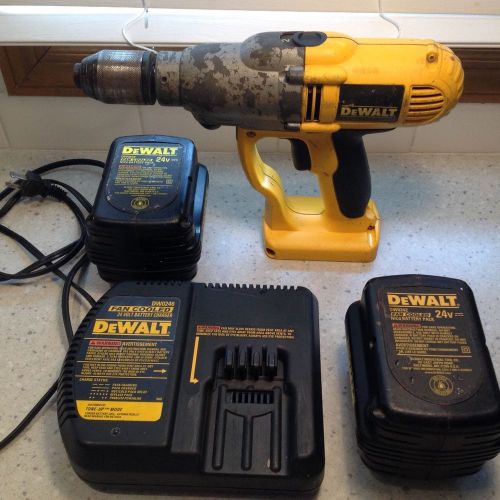 DeWalt DW006 24V Ni-Cd 1/2&#034; Hammer Drill with Fan Cooled Charger &amp; 2 Batteries