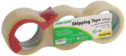 Polar bear hot melt shipping tape with dispensr 1.89&#034; x 55 yards 2.5 mil 3&#034; c... for sale