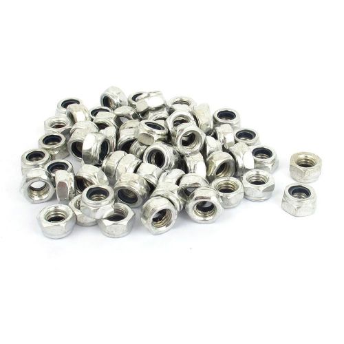 Uxcell m6x1.0mm zinc plated self-locking nylon insert hex lock nuts 100pcs for sale