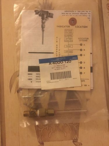 Johnson controls a-4000-120 oil indicator, with needle valve 1/8 inch m.p.t. for sale
