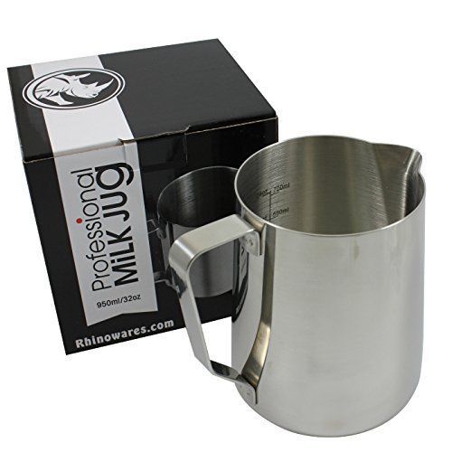 Brewglobal rhinoware professional milk pitcher, stainless steel 32 oz rhmj32oz for sale