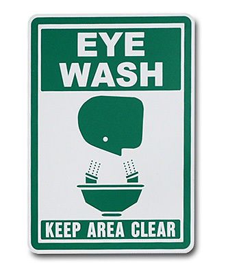 10&#034; x 14&#034; Adhesive Vinyl Eye Wash Sign (4 mil) (1 Sign)