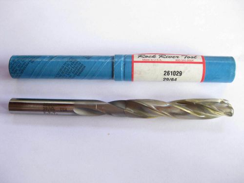 Rock river tool 261029 29/64&#034; carbide tipped 6 inch length drill made in usa for sale