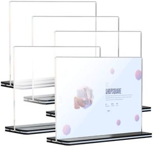 [5 Pack] 11x8.5 inch Landscape Office Table Sign Display Holder for Trade Show E