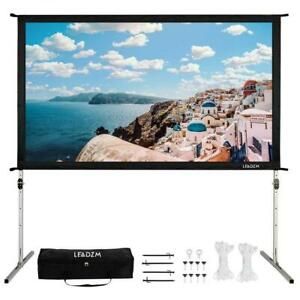 100&#034; 16:9 Fast Folding Projector Screen 4K Projection Movie Theater w/Carry Bag