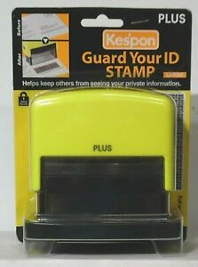 Kespon Plus Guard Your ID Roller Stamp Large Yellow Case Black Ink NIB A-1