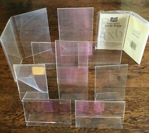 Lot of 9 Clear Acrylic Picture Frames Sign Holders Various Sizes