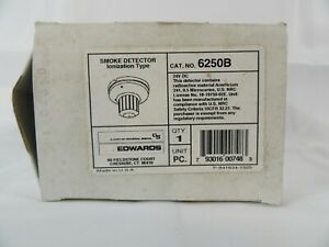 Edwards Smoke Detector 6250B Ionization Type 24VDC - New Open Box