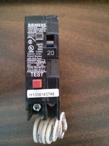 20 Amp GFI Breakers (Siemens Bolt in) BF120