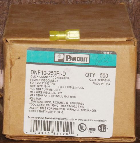 292 NEW PANDUIT DNF10-250FI-D FEMALE DISCONNECTS NIB *MAKE OFFER*