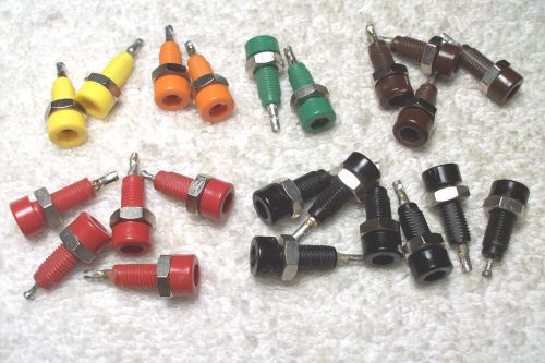 2mm Black, Red, Orange, Yellow, Green, Brown Banana Jacks  Qty. 22 total