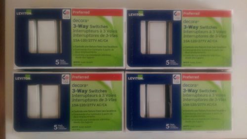 *BRAND NEW* Four (4) Leviton Decora 15 Amp 3-way Switches (5-Pack)