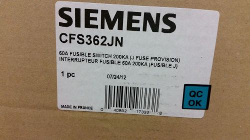 Siemens 60a fusible switch cfs362jn for sale
