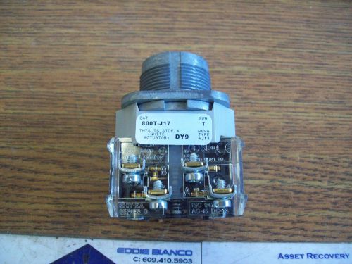 NEW ALLEN BRADLEY BLACK SELECTOR SWITCH BASE SER T 800T-J17