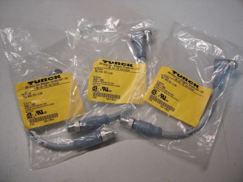 TURCK RSC WKC 572-0.2M CABLE CORDSET 90 DEG CONNECTOR U0321-0002 LOT OF 3 NIB