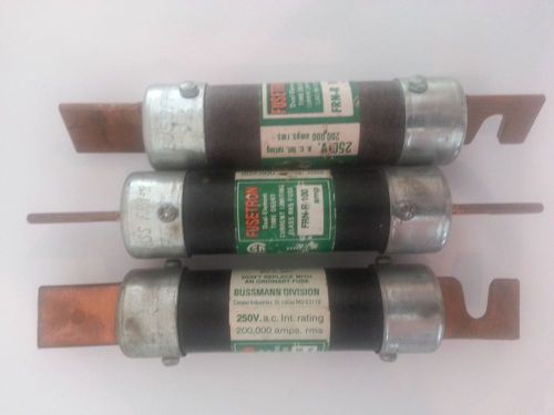 LOT 3  Bussmann Fusetron 250VAC Dual Element Time Delay RK5 Fuse FRN-R-100