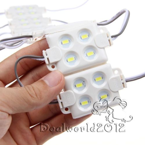 10pc  DC 12V 4 Leds 5730 SMD White LED Injection Module Light Lamp Letter Design