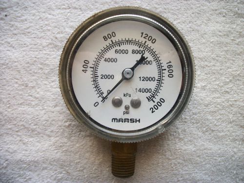 MARSH Gauge 0-2000 PSI  0-14000 kPa - NEW