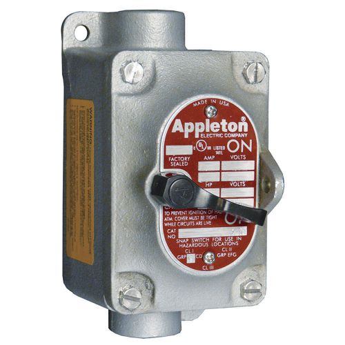 Tumbler switch, edsc series, 1 gang, 1-pole by appleton electric, model edsc1129 for sale