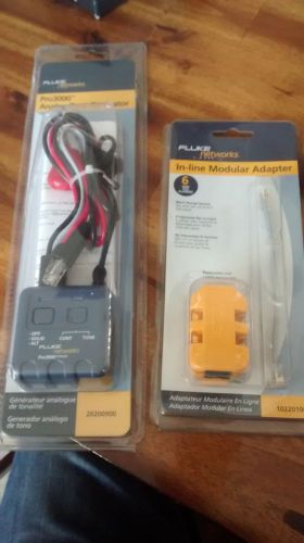 NEW Fluke Networks Pro3000 Analog Tone Generator &amp; In-line modular adapter