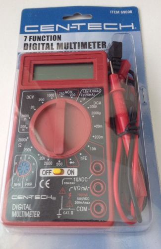 CEN-TECH - 7 Function Digital Multimeter - AC/DC - LCD readout - 32&#034; leads New