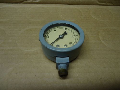 vintage Jas P Marsh Corp SKOKIE ILL USA/ PSI Gauge to 15